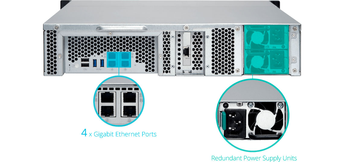 NAS com fonte redundante e 4 portas Gigabit